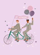 Pas getrouwd mannelijk echtpaar fiets homo
